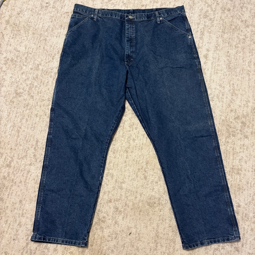 Wrangler Jeans Men 42 x 30 Carpenter Blue Denim Excellent Used Condition